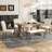 TREXM 6-Piece Farmhouse Dining Table Set, Rectangular Trestle Table And 4 Upholstered Chairs & Bench For Dining Room-1911140789