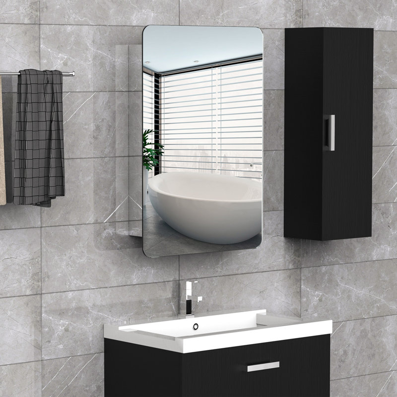 Gatlinburg 460mm W 660mm H Wall Mounted Required Frameless Medicine Cabinet Mirror 2 Fixed