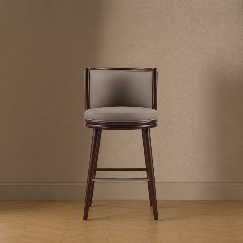 Tabouret de bar rembourré Evalyn, Taupe, Tabouret de bar (siège d'une hauteur de 29,3 po)