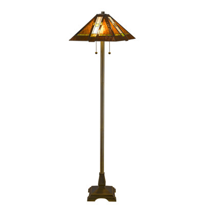 Allexus 60'' Bronze Traditional Floor Lamp with Outlet