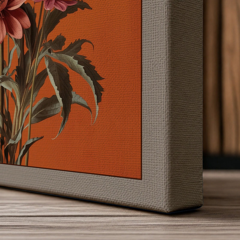 Daisy Study Botanical - Wrapped Canvas, 24x16 - 61.0 x 40.6 cm, Taupe Border