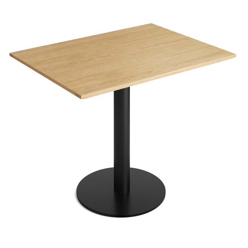 Easy Dining Table, Matte Black, White Oak