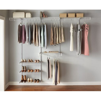 Rubbermaid 4-8Ft Freeslide Closet Shelf Kit- White