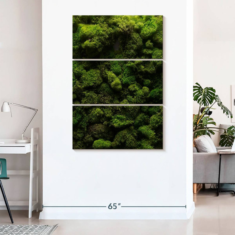 " Thick Moss " 3 - Pieces, 74" H x 48" W x 1.25" D