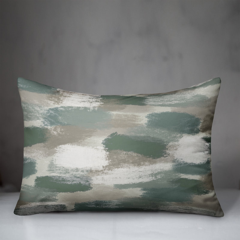  Housse et insert de coussin rectangulaire d'extérieur Brushstroke, Vert