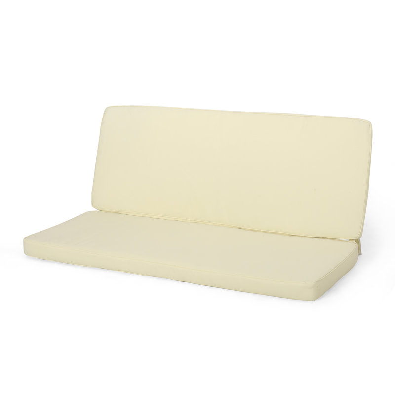 Brummett Outdoor 3.25'' Loveseat Seat / Back Cushion, Cream