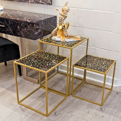 LLB - NEST OF TABLES  Set of 3 ROXY LEOPARD