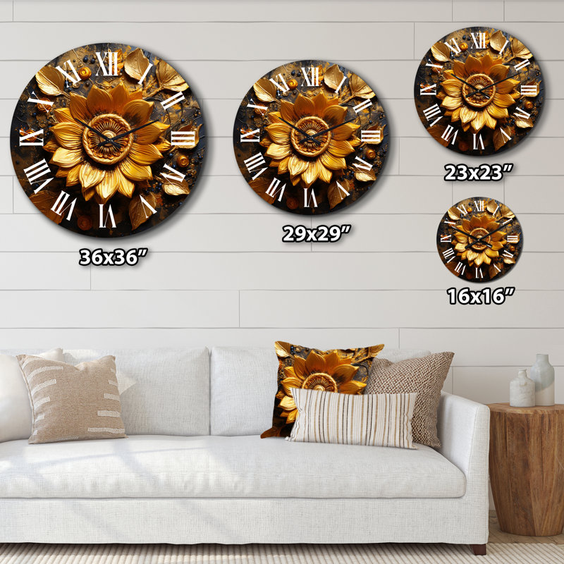 Horloge murale abstraite Golden, Petit