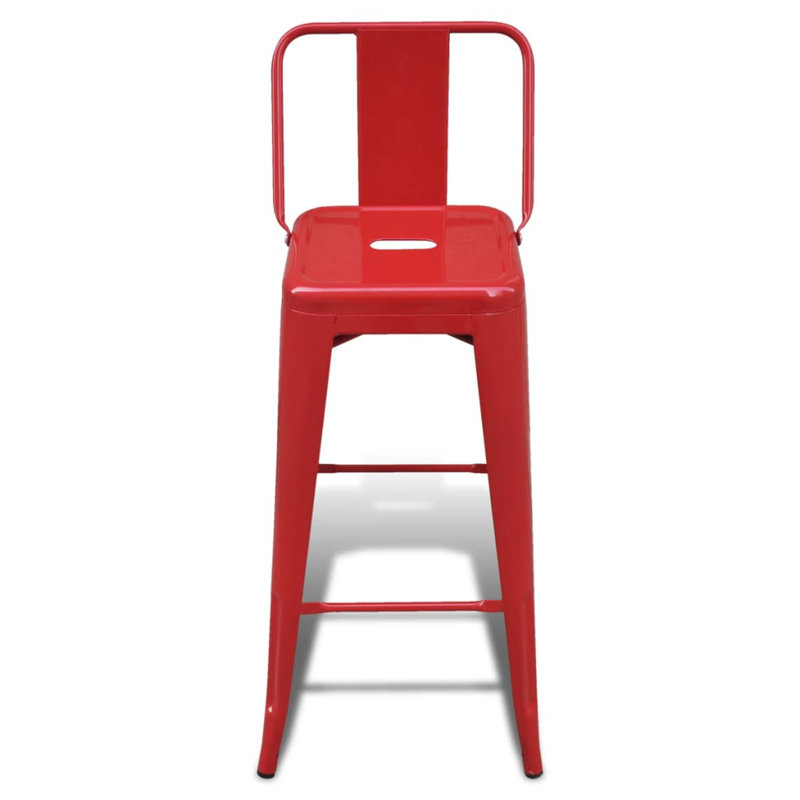 Humbert Counter Stool with Metal Frame, Red