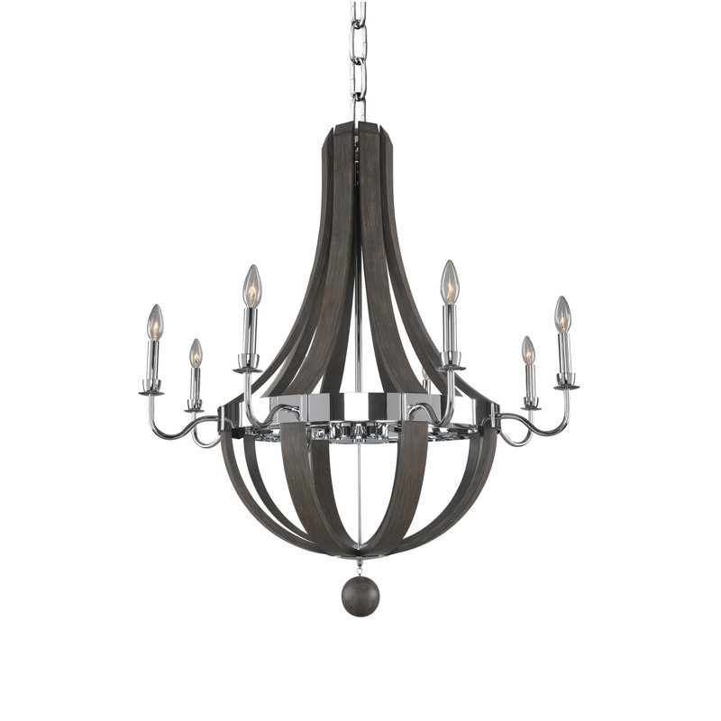 Sharlow 8 LT Polished Chrome Chandelier Kalco