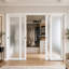 Porte intérieure coulissante en verre givré Full Lite - Porte de garde-robe en MDF blanc-128971357