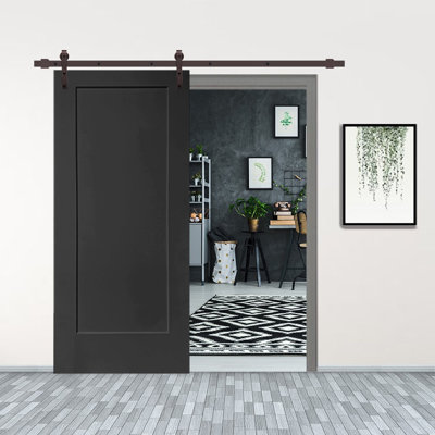 80'' Hollow Paneled Painted without Installation Hardware Kit Barn Door