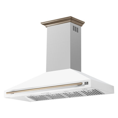 Hotte murale blanche Forno Aria de 60 pouces avec moteur 1200 CFM, ventilateur à 4 vitesses, filtre à charbon