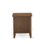 Ensemble de lit plateforme 2 pièces avec 1 base de lit en bois et une table de chevet en bois - Tissu de lin beige brume-474823690-474824181