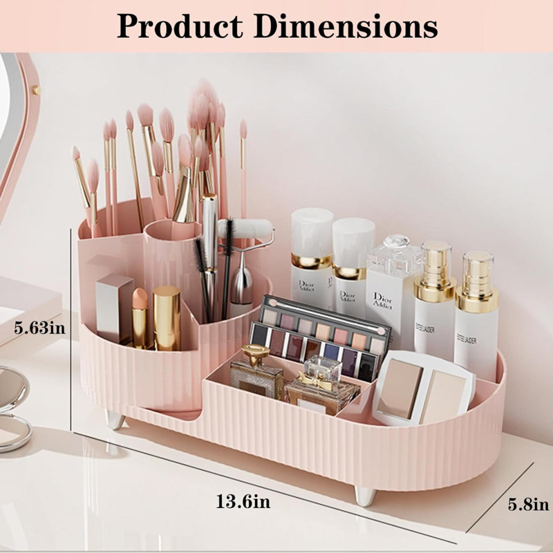 Quatravious Plastic Makeup Organizer, Pink