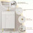 Bathroom Vanity with Ceramic Sink and Open Shelf on the Left Side-989451957