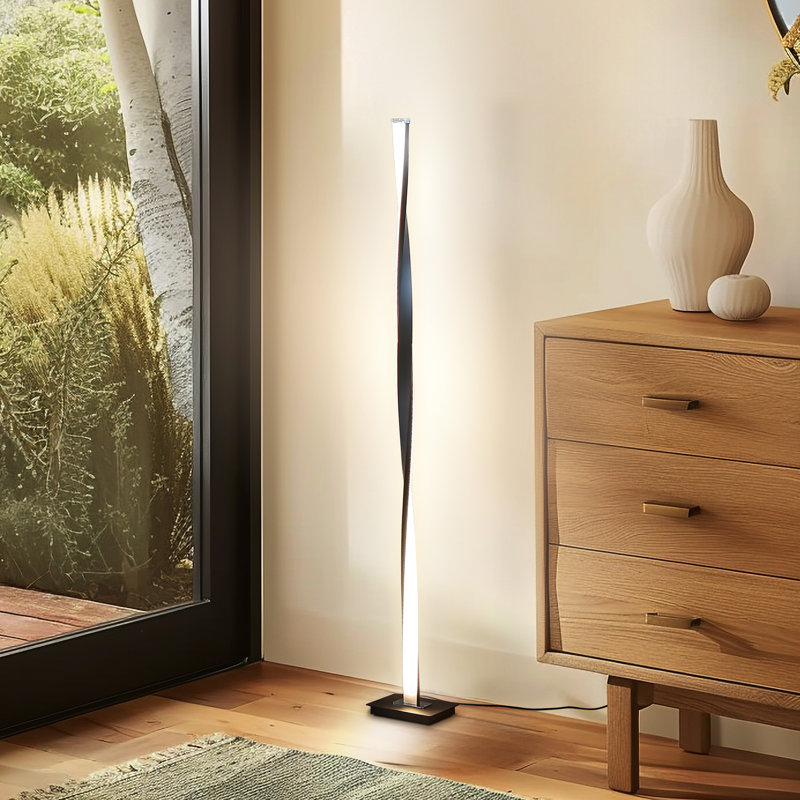 Helix 48 in. Industrial LED Floor Lamp with Built-In 3-Way Dimmer