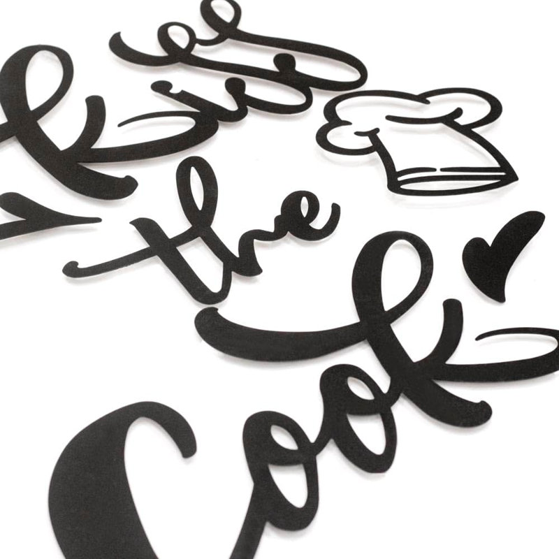 Décoration murale en métal Kiss The Cook, ensemble de 6 pièces amusantes pour la salle à manger ou le bar