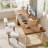 Light Walnut Color+White Rectangular Solid Wood with 3 drawers desk-763751003