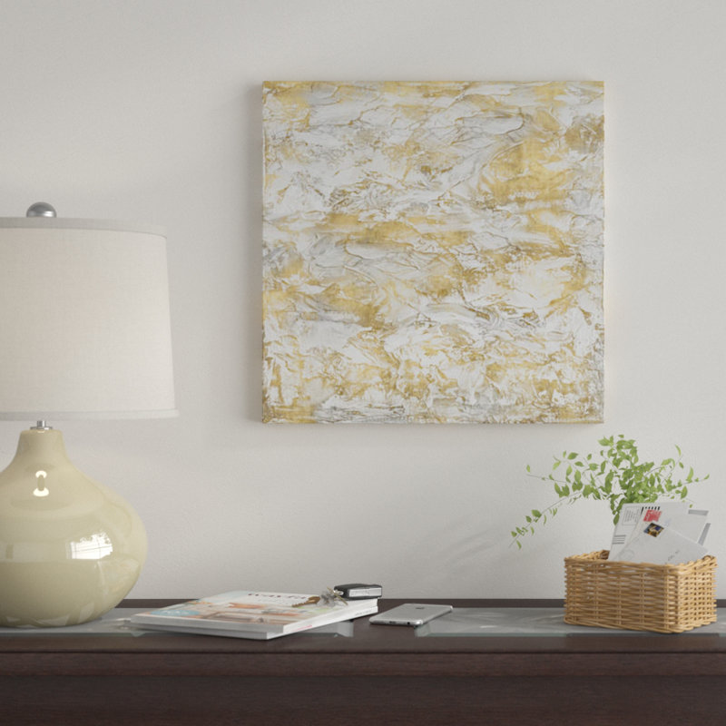 «Textural with Gold III», impression sur toile, H 12 po x l 12 po x P 1,5 po, Toile tendue, Pas de tapis