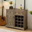 Farmhouse Liquor Cabinet Bar Cabinet With 2 Drawers