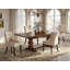 L'ensemble de table de salle à manger 5 pièces pour 4 personnes comprend une table de cuisine rectangulaire avec rallonge amovible et 4 chaises Parsons en lin beige clair, noyer antique-2090707493-2090707497