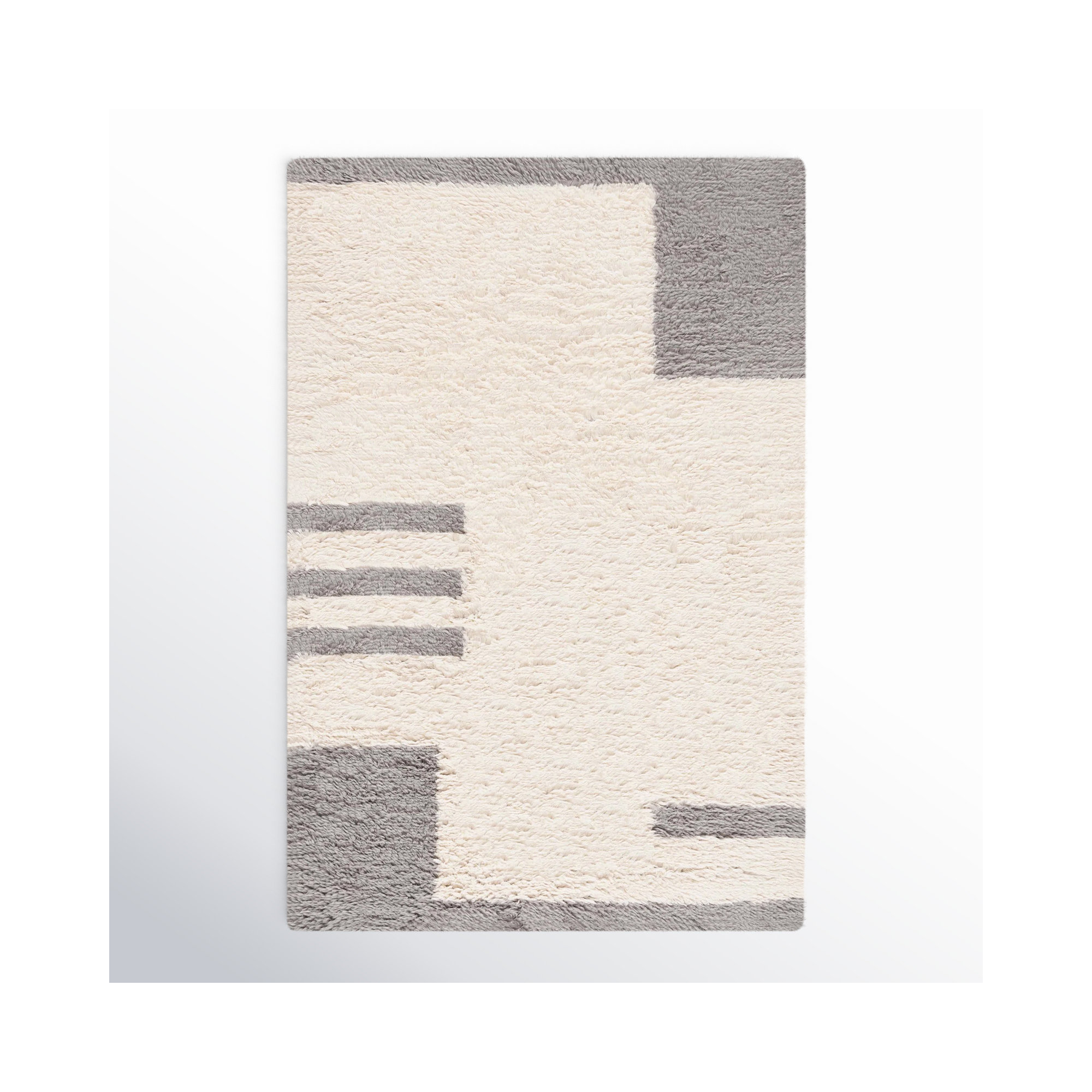 Beamer Gray/Ivory Rug, Rectangle 6' x 9'