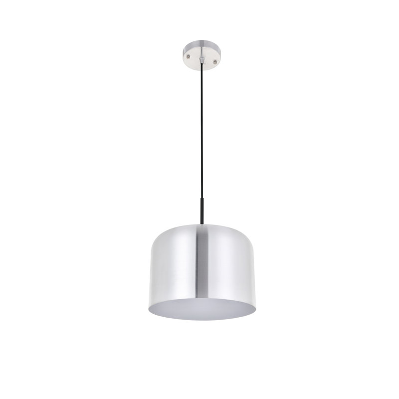 1 - Light Single Pendant, Brushed Nickel/Black