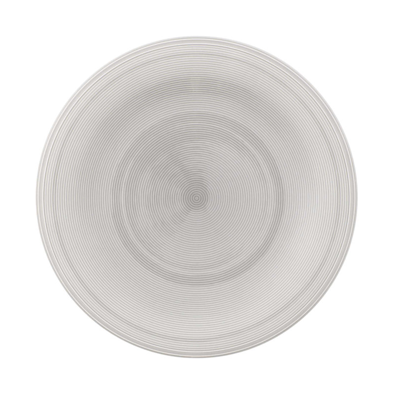 Color Loop Porcelain China Dinnerware Set 12 Piece - Service for 4, Gray