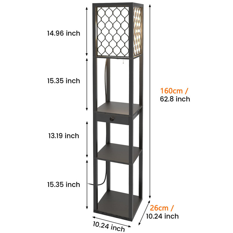 URBNLIVING 160cm Task Floor Lamp, Black
