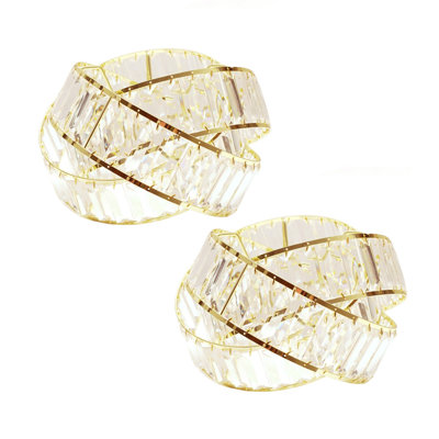 19cm H Acrylic Drum Lamp Shade ( Slip-On ) in Gold