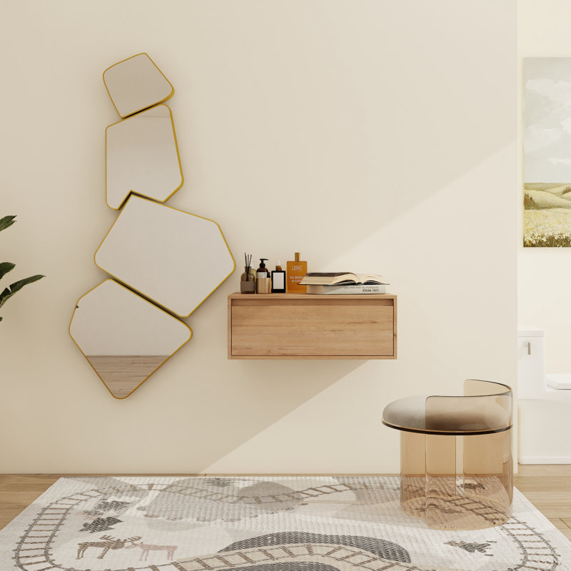 Armoire de salle de bain murale Elsar avec rangement ouvert et fermé, Naturel, H 11,05 po x l 30 po x P 17,99 po