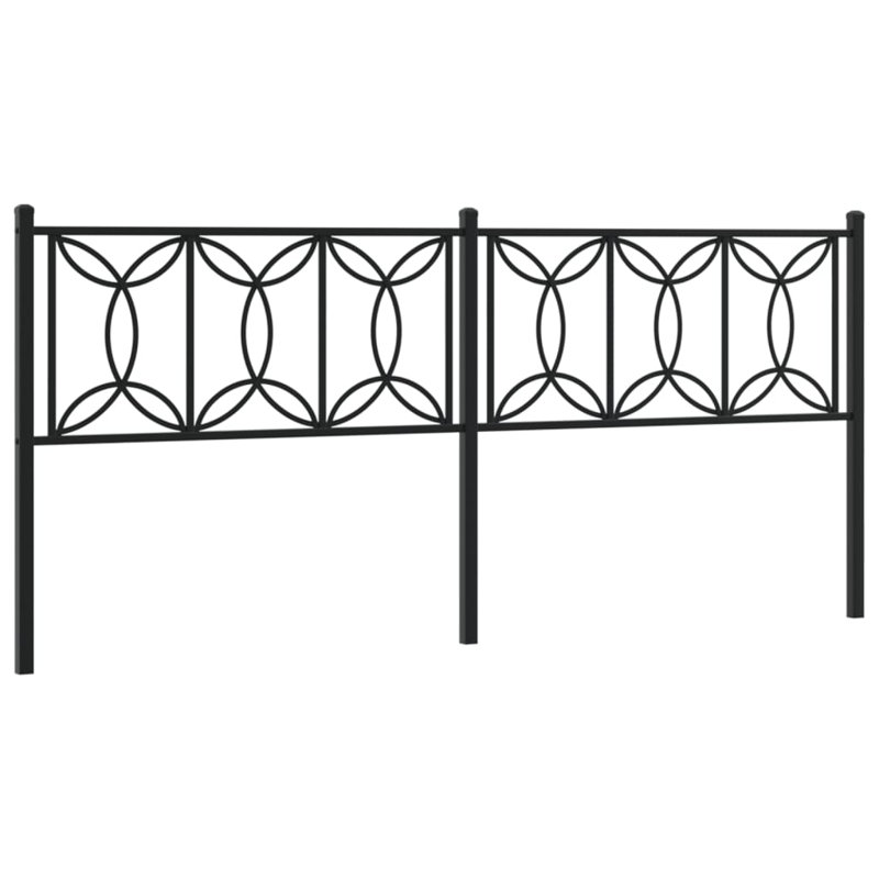 Vidaxl Metal Replace Headboard White 200 Cm, Super King (6'4), Black