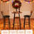 3 Pieces Round Bar Table And Chairs Set, Small Dining Table With 2-Tier Storage Shelf And 2 Upholstered Bar Stools