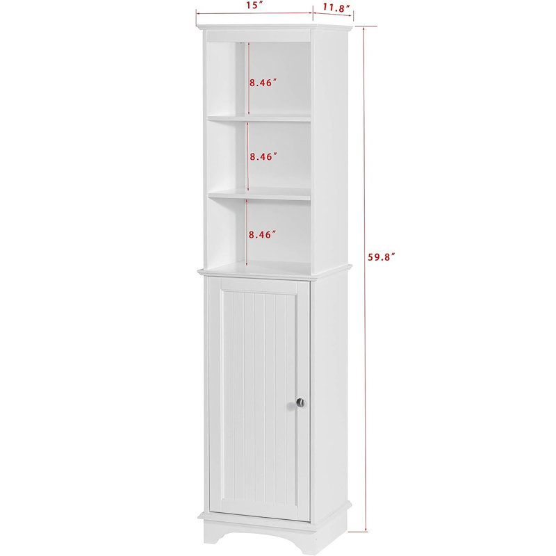 Freestanding Linen Cabinet, White
