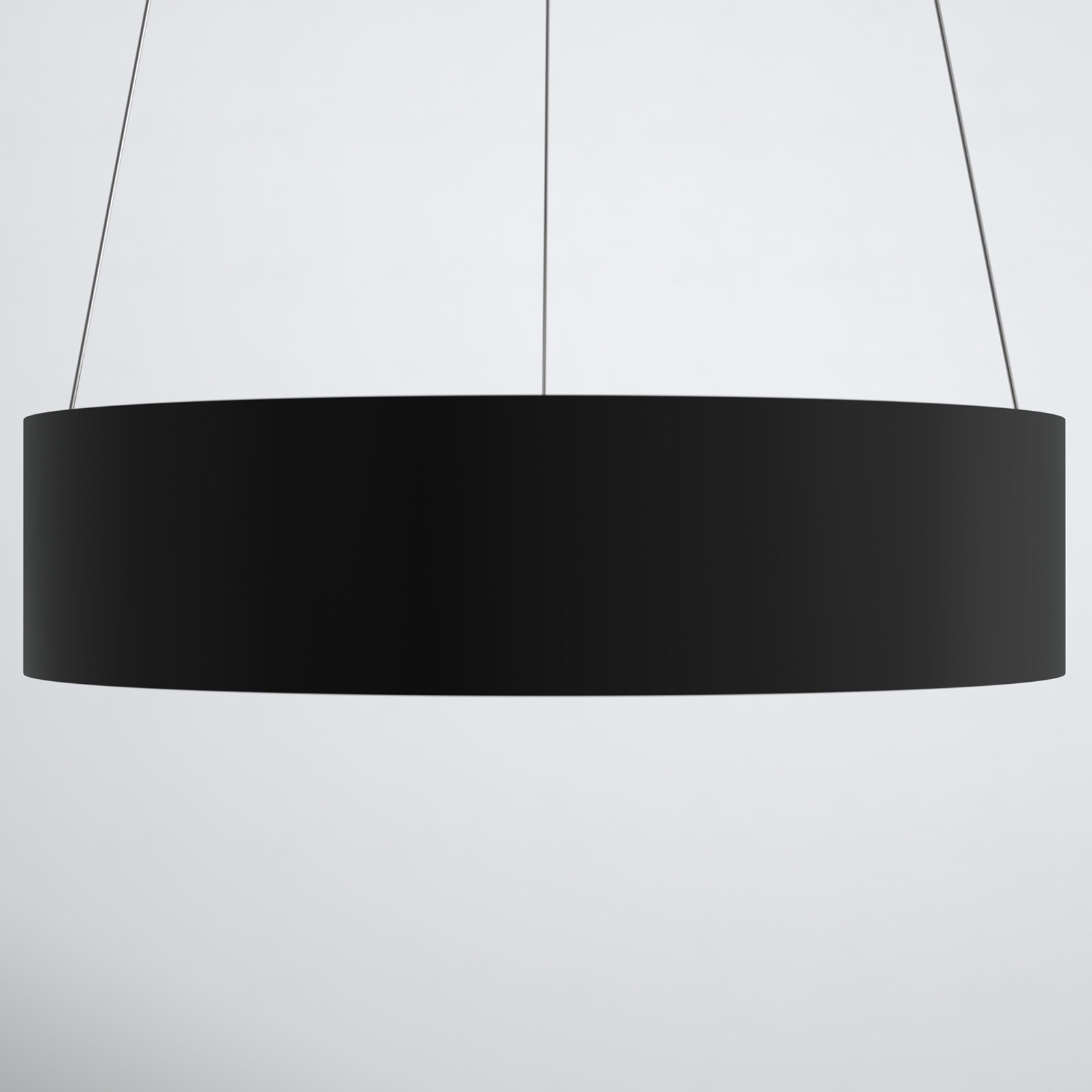 Romain Single Light Acrylic Dimmable LED Pendant, Black, 4" H x 18" W x 18" D