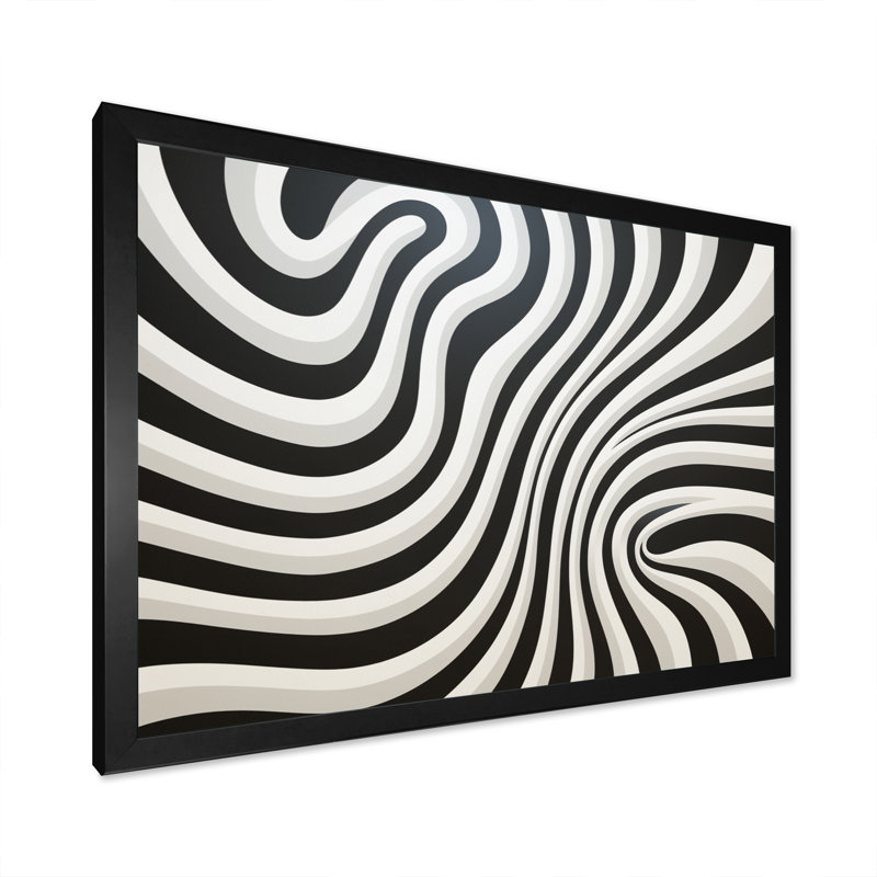 Noir blanc noir blanc optique de rêve sur toile, H 12 po x l 20 po x P 1 po, Cadre photo noir