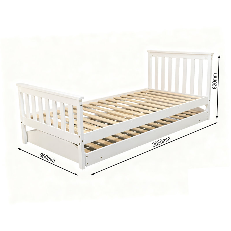 Single (3') Standard Bed Frame with Trundle Included
