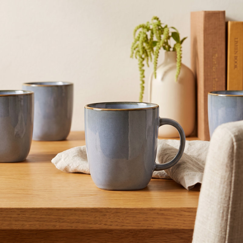 Leny 13 oz. Stoneware Coffee Mug, Blue