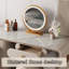 Coiffeuse avec miroir lumineux, 4 tiroirs, 1 chaise