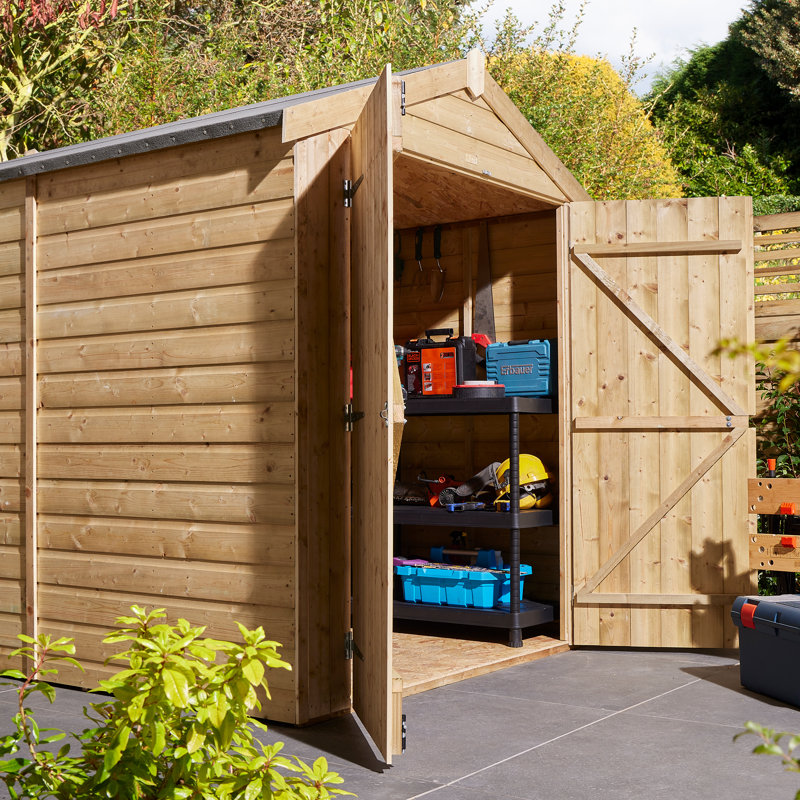 Rowlinson 8x6 Shiplap Apex Shed Double Door