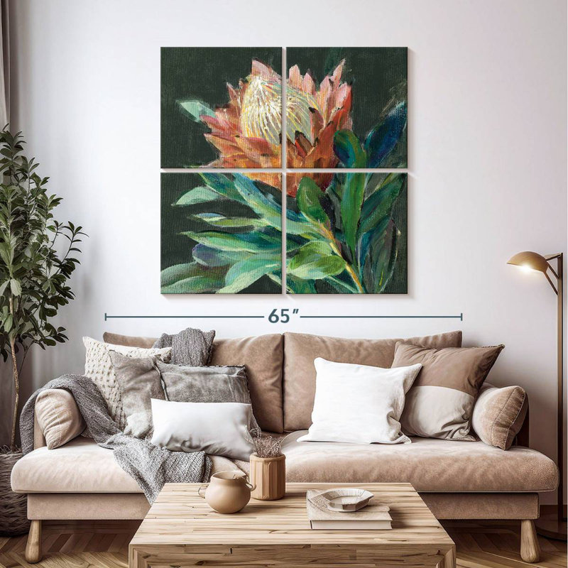 Harnek Deep Protea, 45" H x 45" W