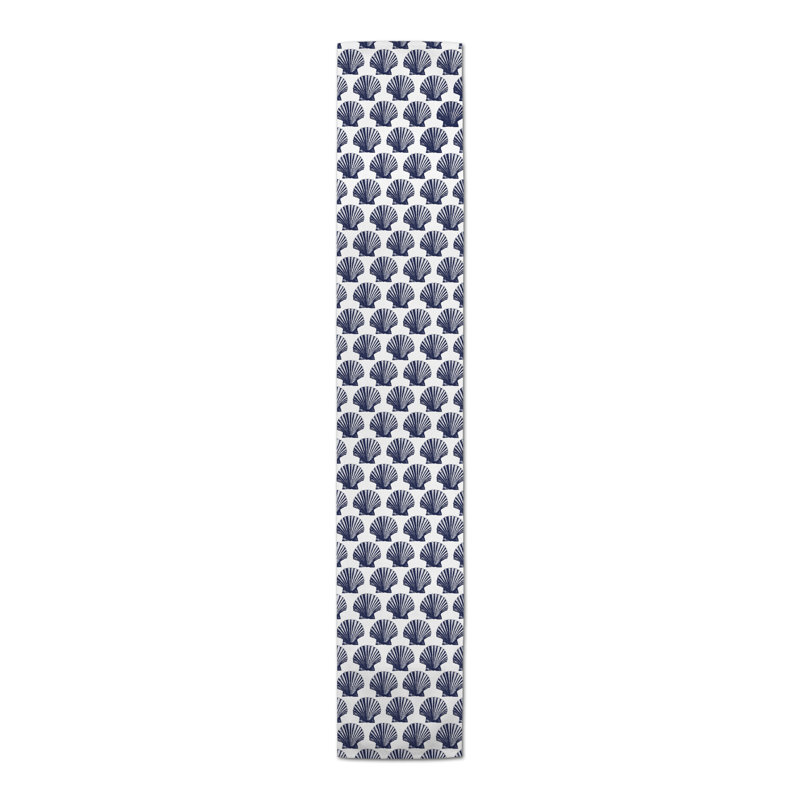 Amaya Geometric Table Runner, 90" L x 16" W, Navy Blue