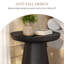 Tables de chevet modernes de 50 cm (19,7 po), table d'appoint ronde de style milieu du siècle avec grain de bois massif, noire-80795903