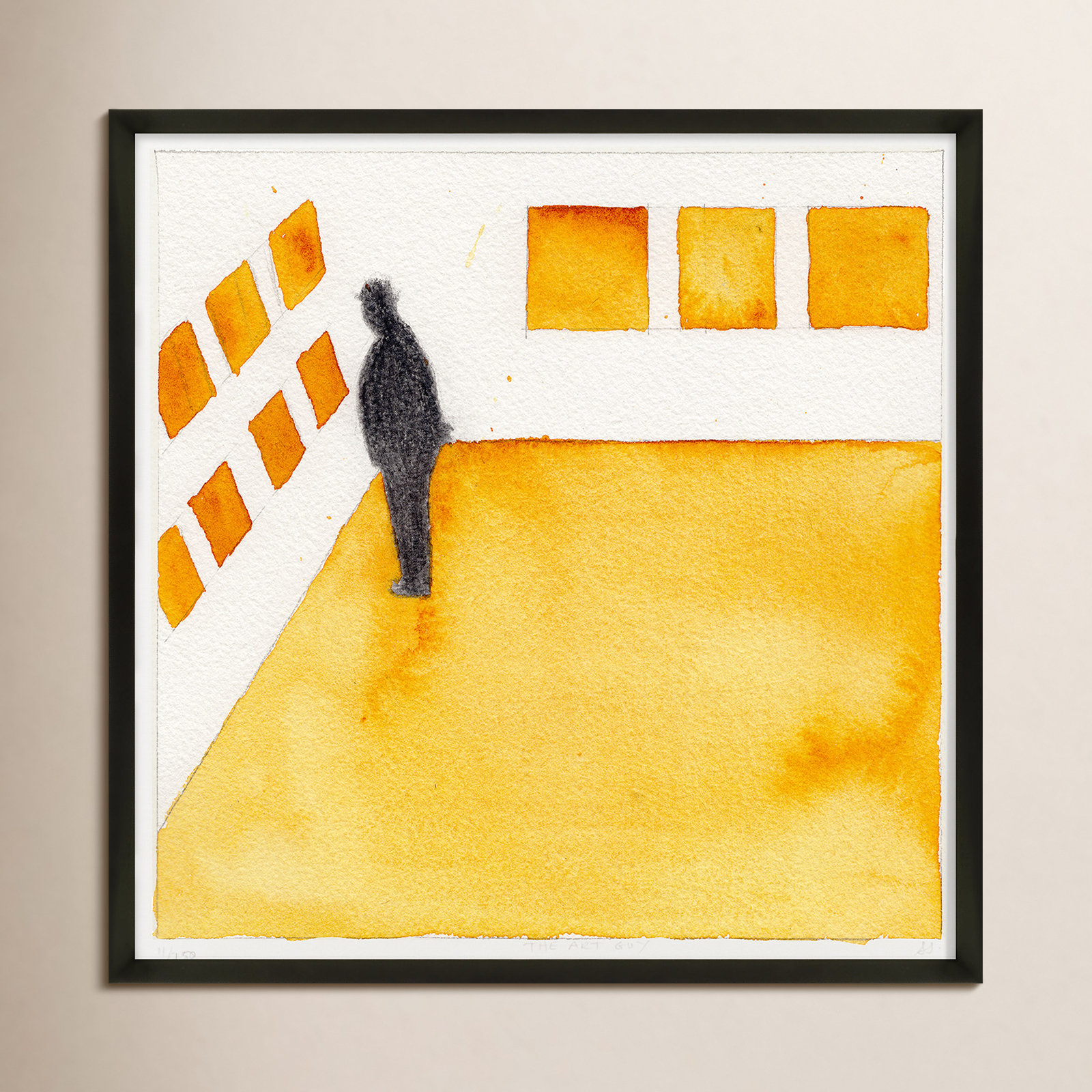 Art Guy by Simon Schneiderman, Black Framed, 36" H x 36" W