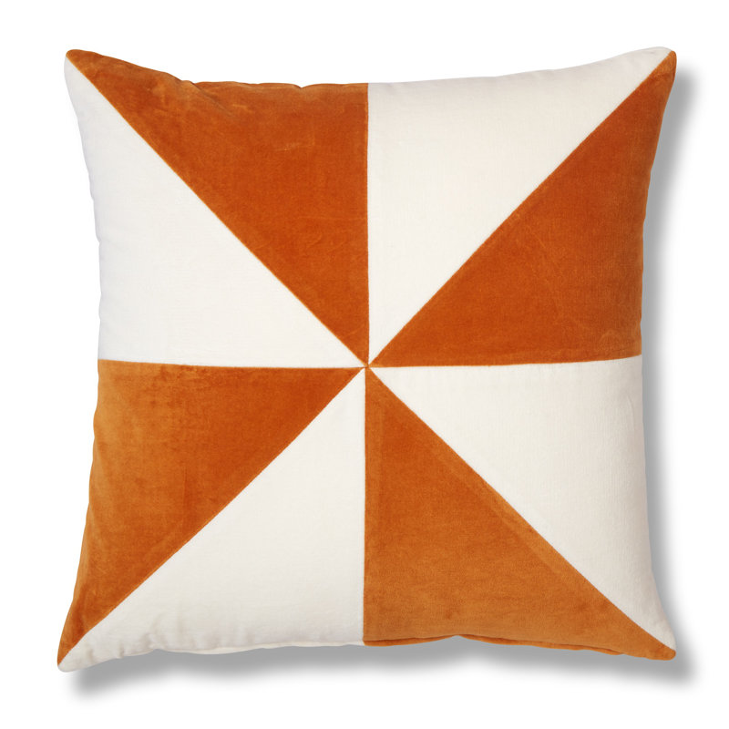 Housse et insert de coussin carré 100% coton Pinwheel doré / ivoire