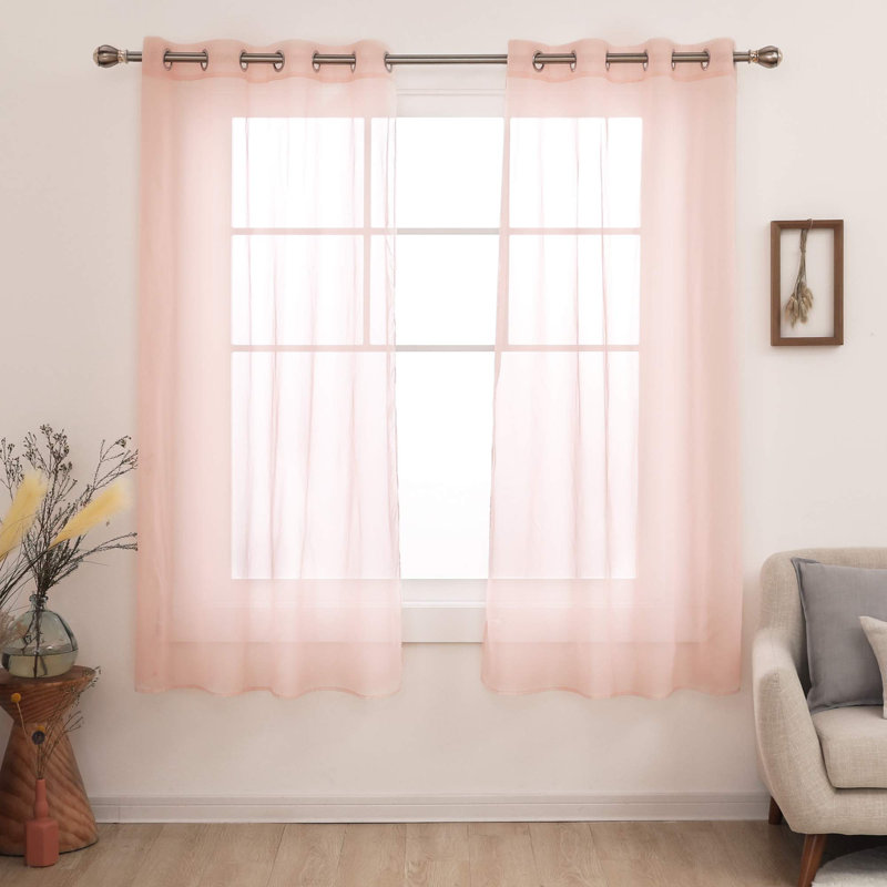 Gainsborough Sheer Curtain Pair, 52" W x 63" L, Beige