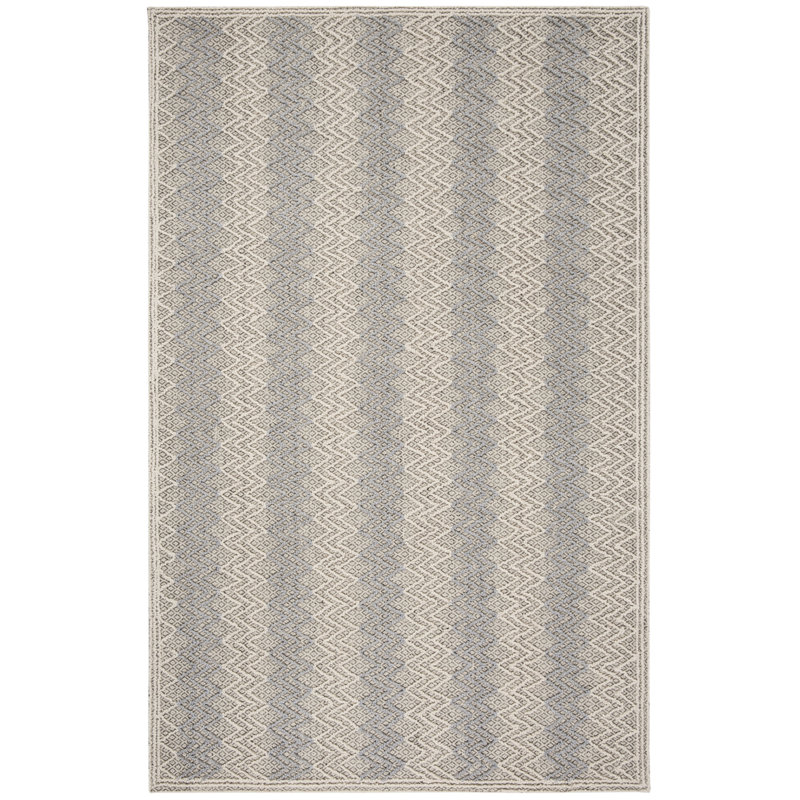 Tapis bleu / noir en laine touffeté à la main Hamlin, Rectangle 2 pi 3 po x 4 pi
