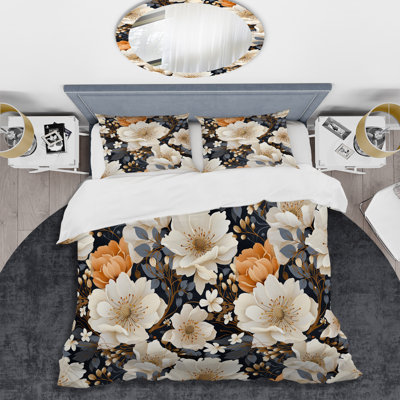 Delicate Magnolia Dreams Floral Duvet Cover