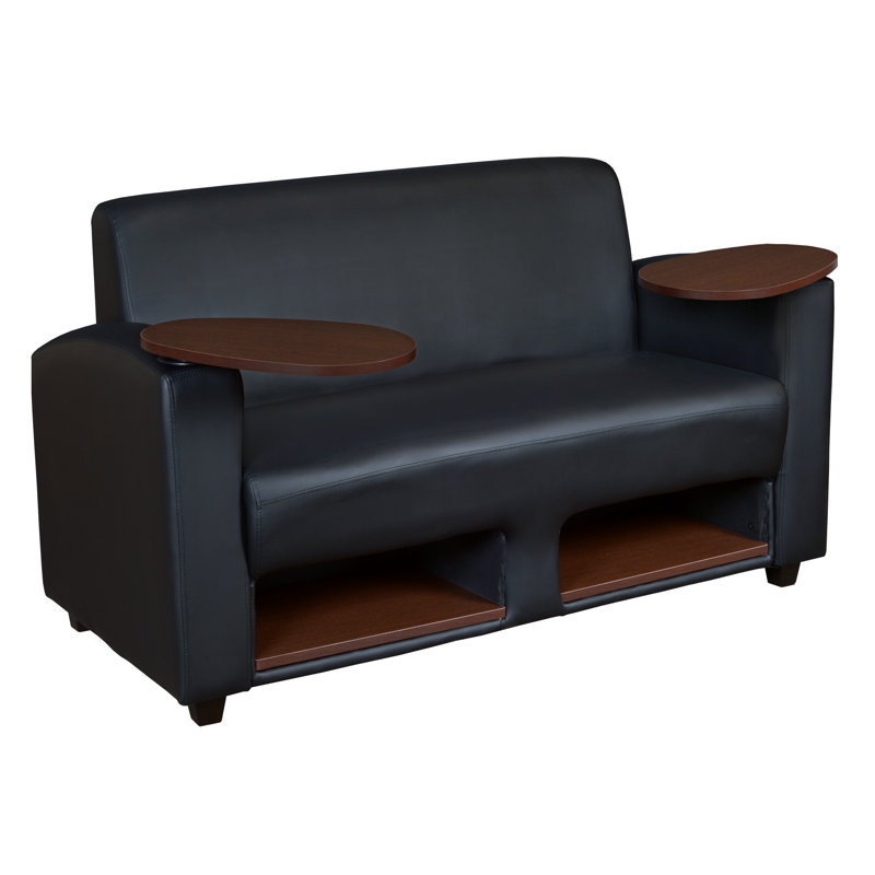 Nadyah 56" W Reception Chair, Black/Java